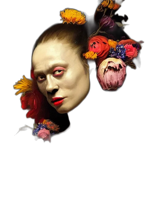 mask, face, creature, flower transparent PNG cut-out