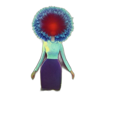 flower, dress, staff, crown, 3d render, concept art, pixel art, watercolor transparent PNG cut-out