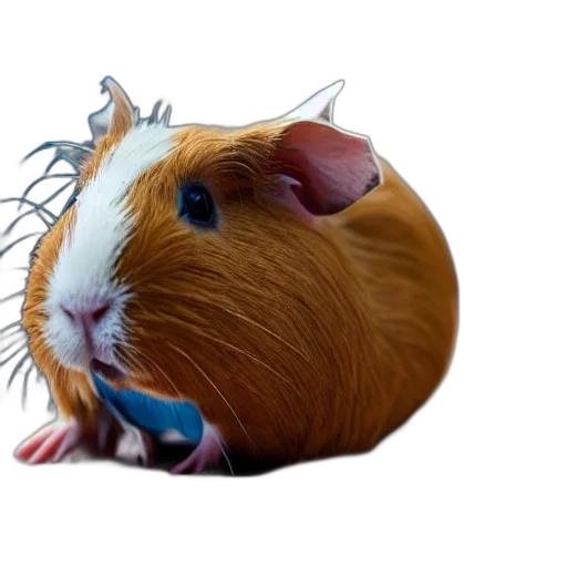 animal, crown, creature, hair, photorealistic, 3d render, concept art, guinea transparent PNG cut-out