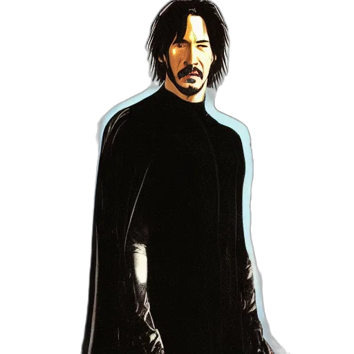 jacket, staff, mask, comic book art transparent PNG cut-out