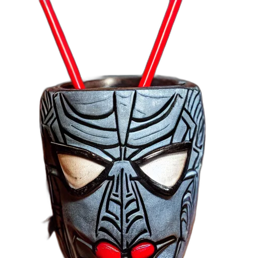 mask, closeup, photorealistic, image, spider, man, style, tiki transparent PNG cut-out