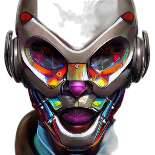 mask, robot, face, cyberpunk transparent PNG cut-out