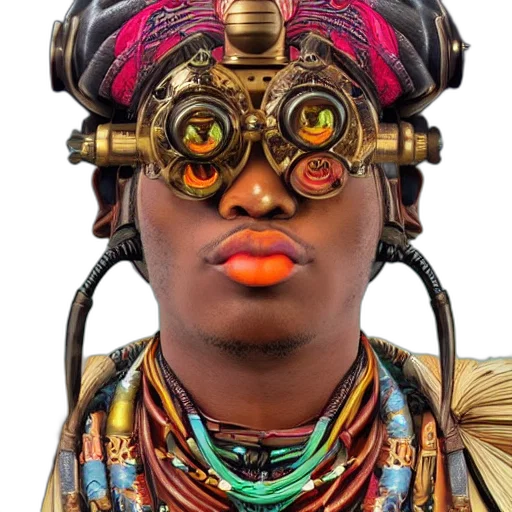 mask, face, jewelry, robot, cyberpunk, concept art, photorealistic, 3d render transparent PNG cut-out