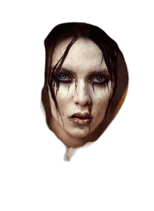 face, mask, creature, photorealistic transparent PNG cut-out