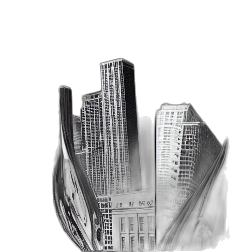 building, furniture, concept art, photorealistic, pencil sketch, 3d render, city street, fog transparent PNG cut-out