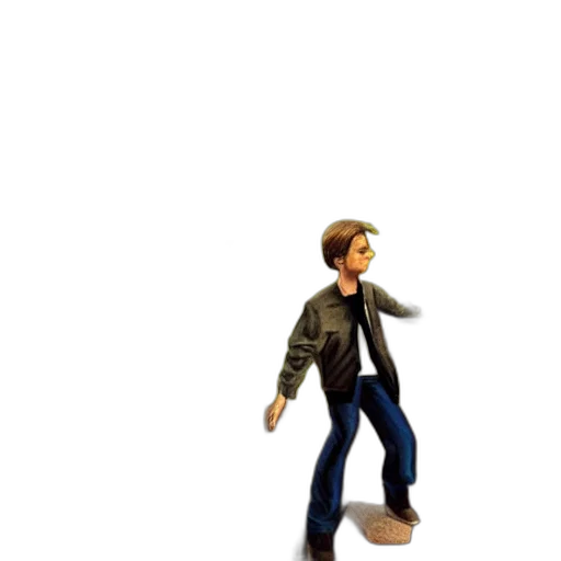 jacket, robot, 3d render, concept art, cartoon, pixel art, outer space, tony transparent PNG cut-out