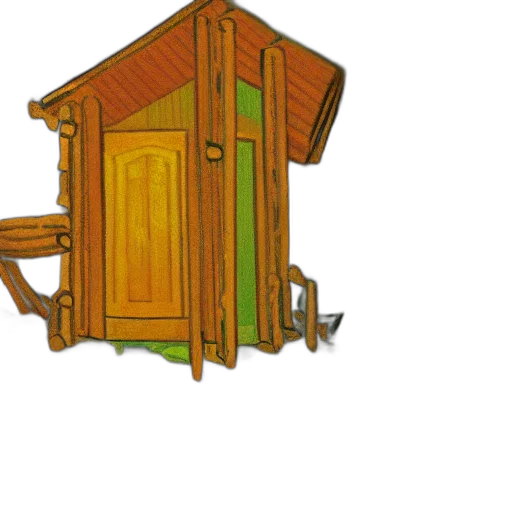 furniture, building, 3d render, concept art, pixel art, photorealistic, log, cabin transparent PNG cut-out