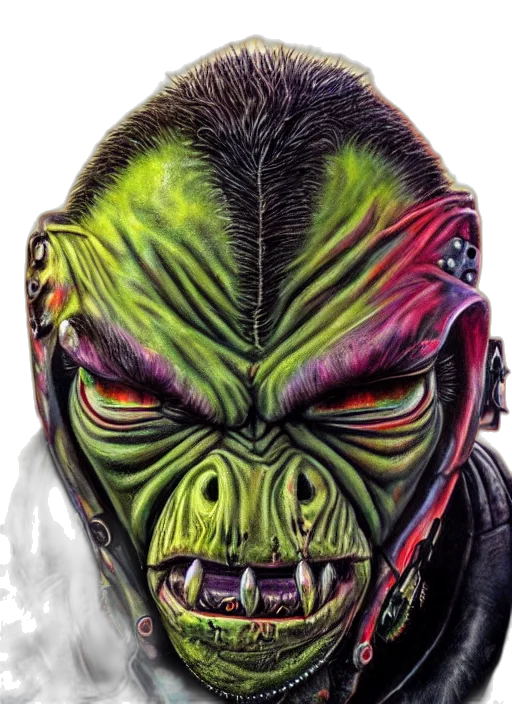 face, mask, creature, photorealistic transparent PNG cut-out
