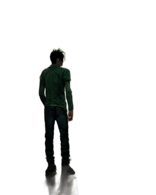 jacket, creature, staff, robot transparent PNG cut-out