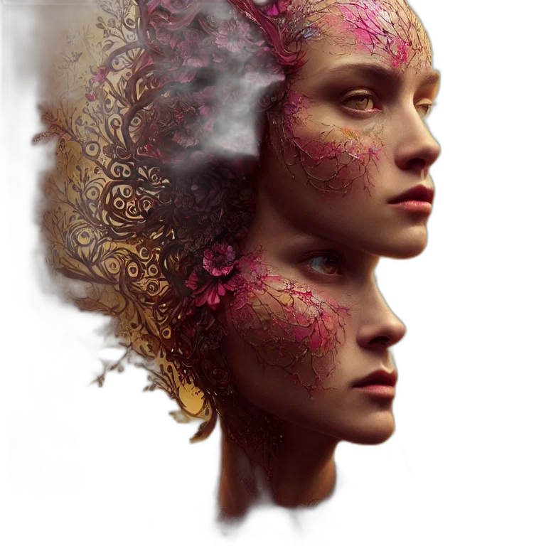 face, mask, crown, hair transparent PNG cut-out