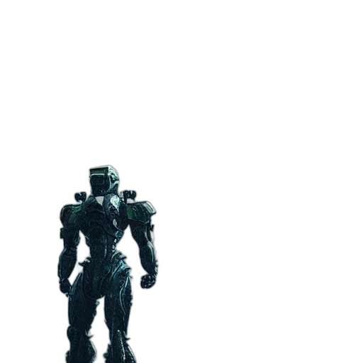 robot, creature, weapon, mask, concept art, 3d render, pixel art, cyberpunk transparent PNG cut-out