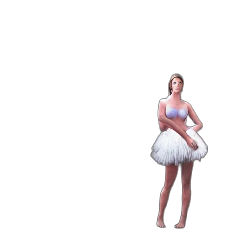 dress, umbrella, staff, 3d render transparent PNG cut-out