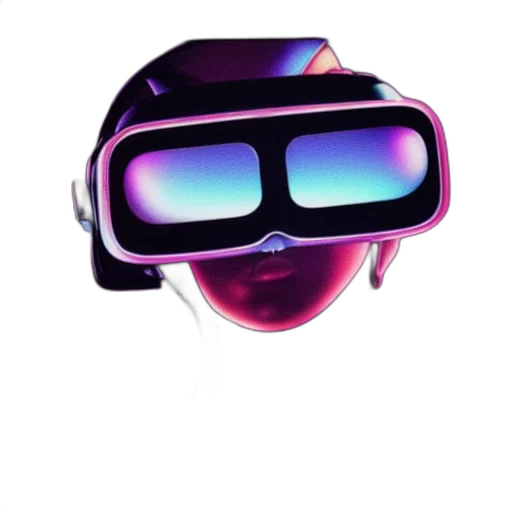 robot, mask, vaporwave, cyberpunk transparent PNG cut-out