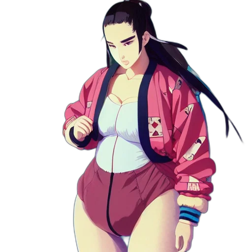 jacket, dress, staff, weapon, concept art, cyberpunk, vaporwave, anime transparent PNG cut-out