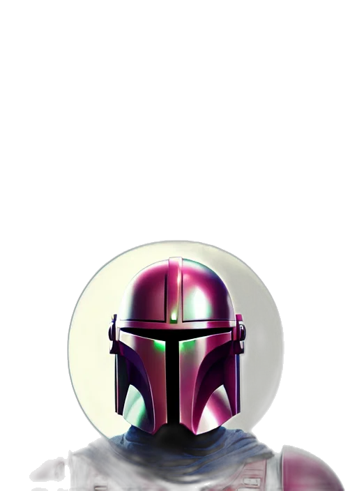 3d render, concept art, fantasy art, pixel art, mandalorian, face, icon, stylized transparent PNG cut-out