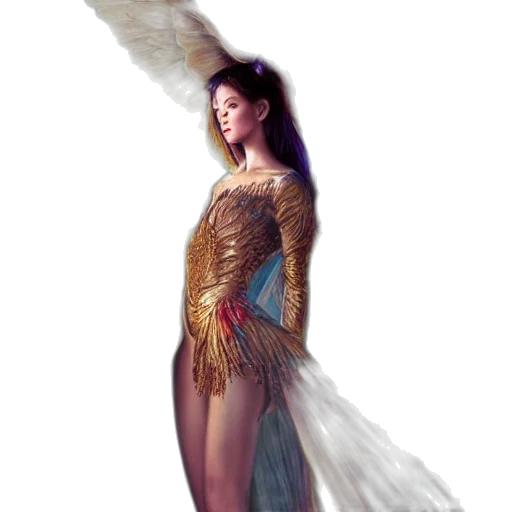 dress, sword, staff, fantasy art transparent PNG cut-out
