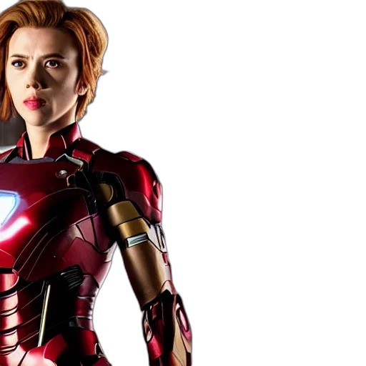 comic book art, scarlett, johansson, ironman transparent PNG cut-out