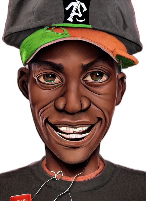 face, hat, cartoon, photorealistic, concept art, 3d render, caricature, style transparent PNG cut-out