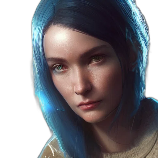 face, robot, fantasy art, concept art, photorealistic, comic book art, blue, pastel transparent PNG cut-out
