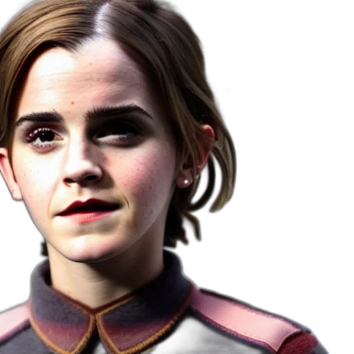 face, concept art, photorealistic, comic book art, 3d render, emma, watson, prisoner transparent PNG cut-out