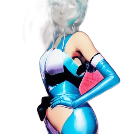 robot, dress, mask, face, concept art, vaporwave, comic book art, anime transparent PNG cut-out