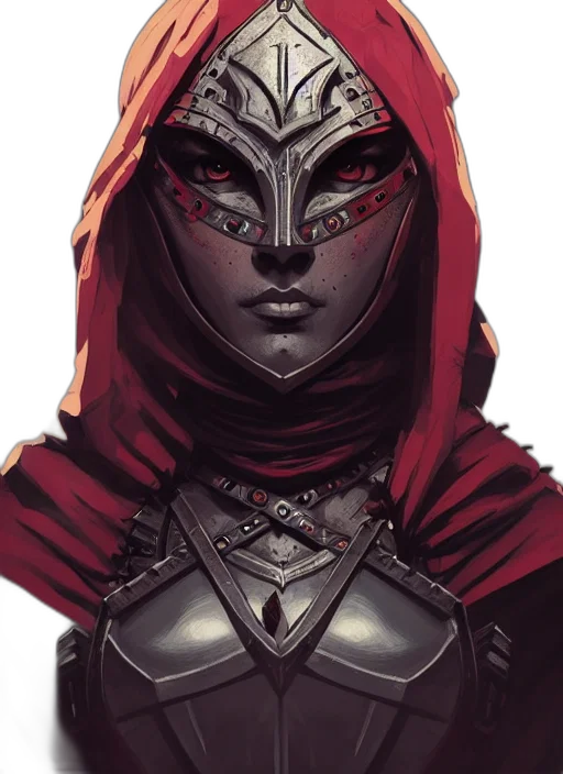 mask, face, fantasy art, concept art, comic book art, pixel art, red, dark transparent PNG cut-out