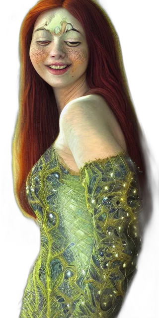 dress, jewelry, face, hair, fantasy art, photorealistic, oil painting, concept art transparent PNG cut-out