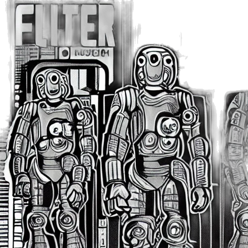 robot, comic book art, concept art, cartoon transparent PNG cut-out