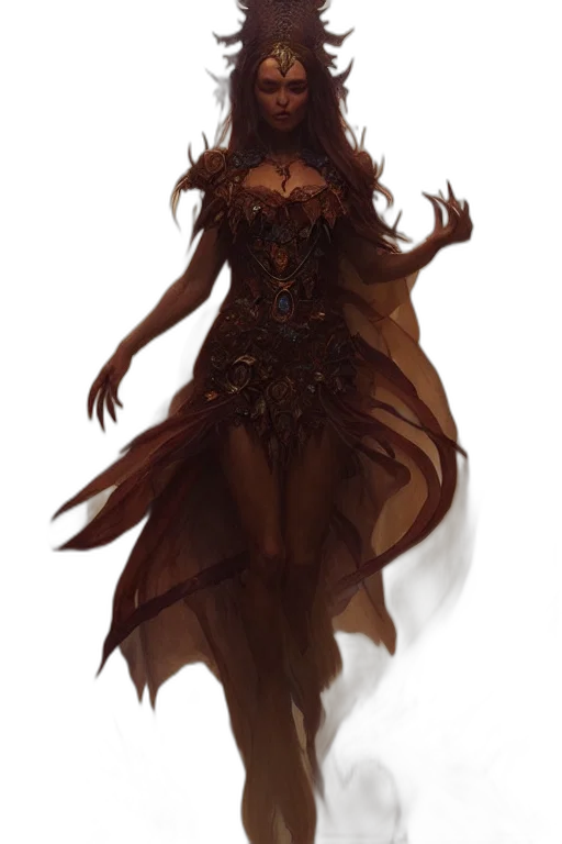 dress, creature, mask, fantasy art transparent PNG cut-out