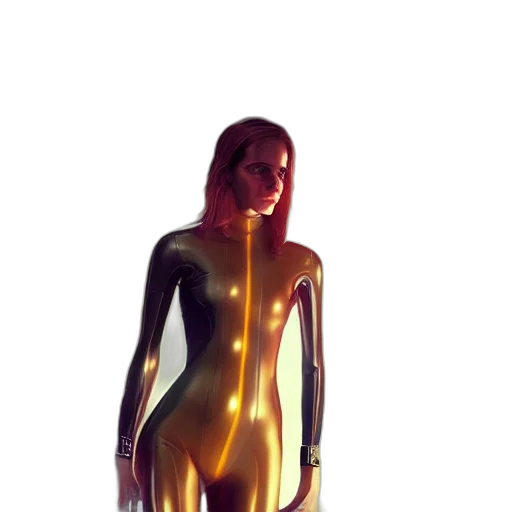 dress, robot, jewelry, jacket, concept art, cyberpunk, 3d render, comic book art transparent PNG cut-out