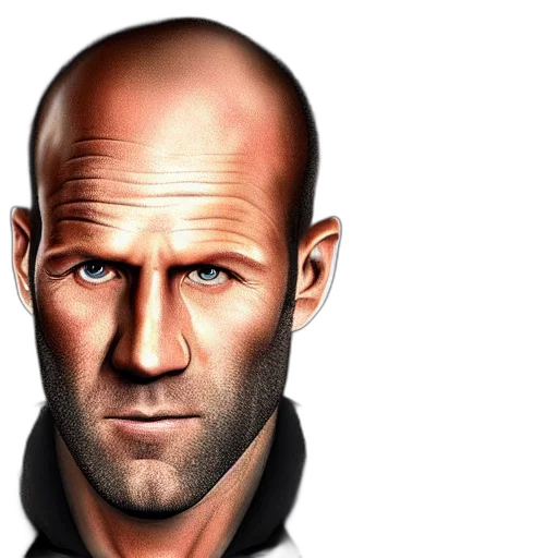 face, jacket, photorealistic, 3d render transparent PNG cut-out
