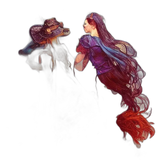 dress, hair, hat, concept art transparent PNG cut-out