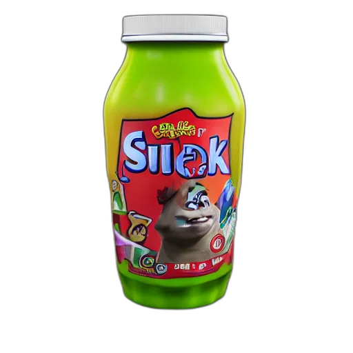 bottle, food, animal, 3d render, render, blender, advertisement, shrek transparent PNG cut-out