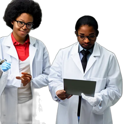 black, scientists, futuristic, clinic transparent PNG cut-out