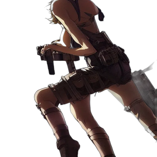 weapon, robot, staff, dress, concept art, cyberpunk, pixel art, comic book art transparent PNG cut-out