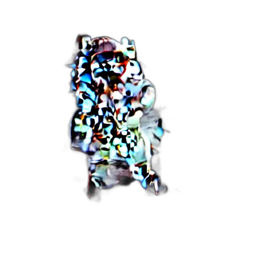 robot, animal, creature, crown, pixel art, vaporwave, 3d render, cartoon transparent PNG cut-out