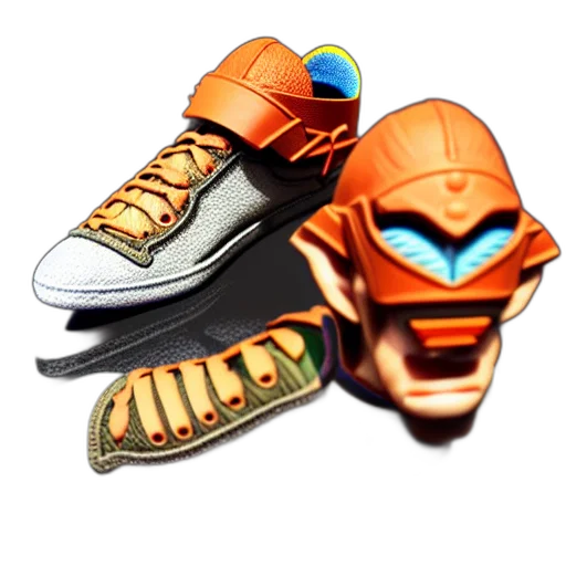shoes, weapon, concept art, 3d render transparent PNG cut-out