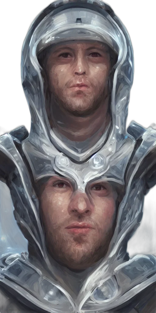 face, mask, sword, robot, concept art, fantasy art, comic book art, photorealistic transparent PNG cut-out