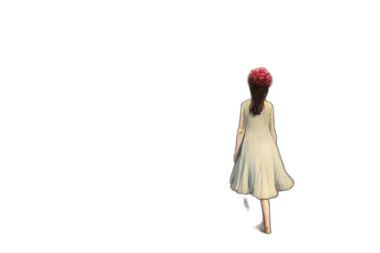 dress, hair, creature, hat, 3d render, concept art, pixel art, anime transparent PNG cut-out