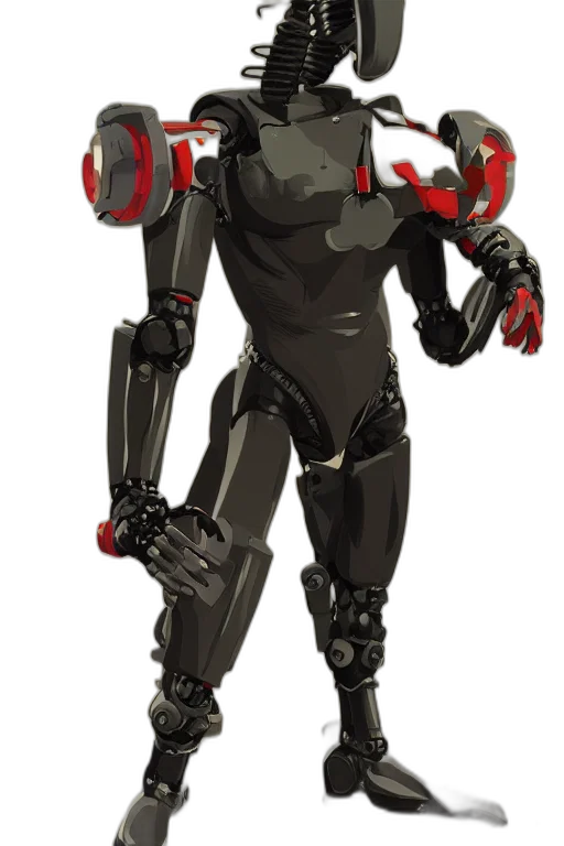 robot, concept art, cyberpunk, 3d render transparent PNG cut-out
