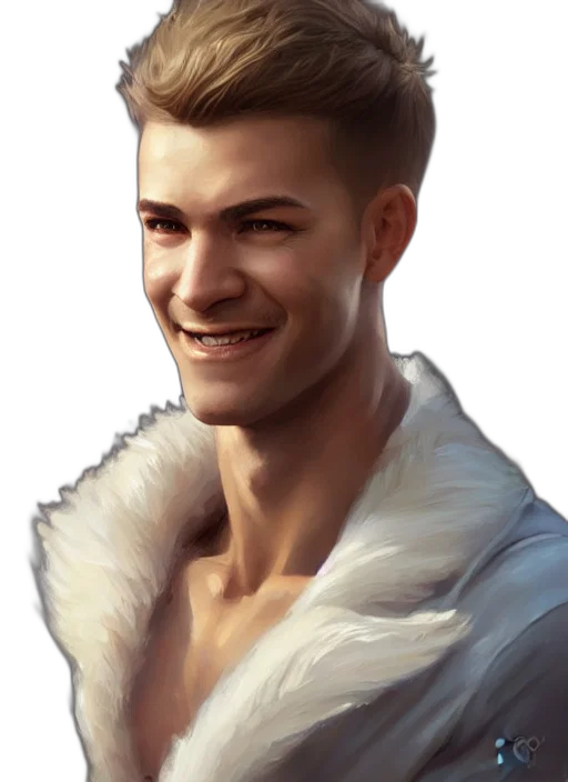 face, jacket, fantasy art, photorealistic, concept art, oil painting, fantasy, style transparent PNG cut-out