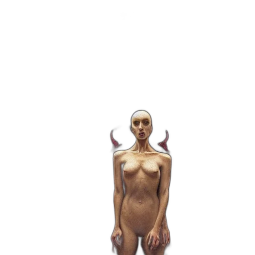 creature, dress, staff, mask transparent PNG cut-out