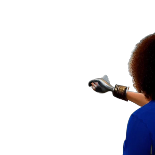 hair, staff, weapon, robot transparent PNG cut-out