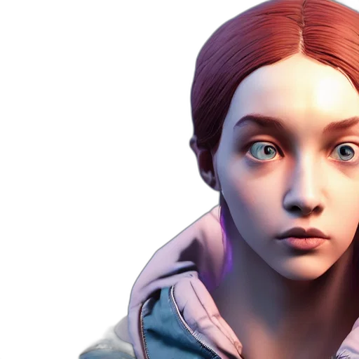 face, jacket, concept art, 3d render, photorealistic, fantasy art, pastel, blue transparent PNG cut-out