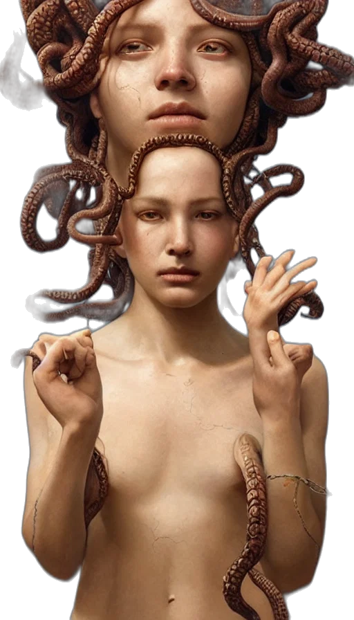 creature, hair, jewelry, crown, concept art, photorealistic, fantasy art, 3d render transparent PNG cut-out