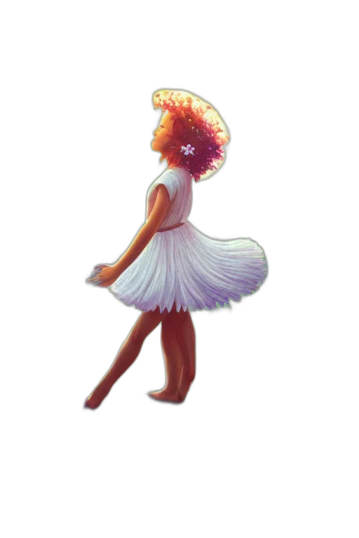 dress, hair, flower, creature, concept art, 3d render, pixel art, fantasy art transparent PNG cut-out