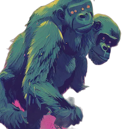 animal, creature, concept art, pixel art, vaporwave, photorealistic, green, neon transparent PNG cut-out