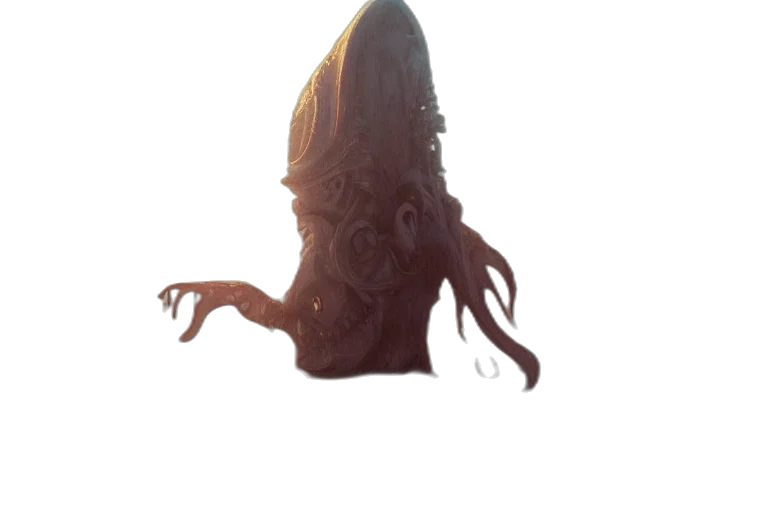 creature, mask, hair, dress, concept art, 3d render, fantasy art, photorealistic transparent PNG cut-out