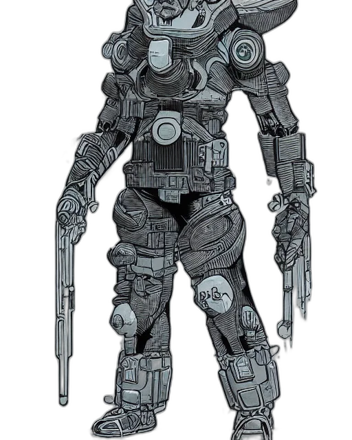 robot, weapon, concept art, comic book art transparent PNG cut-out