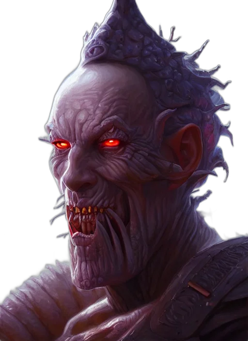 face, creature, staff, mask, concept art, fantasy art, cyberpunk, photorealistic transparent PNG cut-out